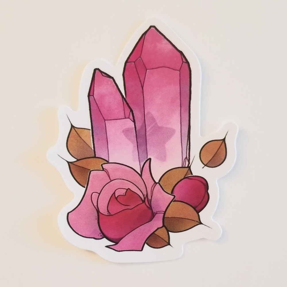 10/$10 Rose & Crystals Sticker